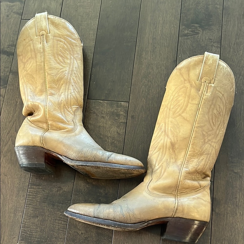 Beige Cowboy Boots - Picture 4 of 14